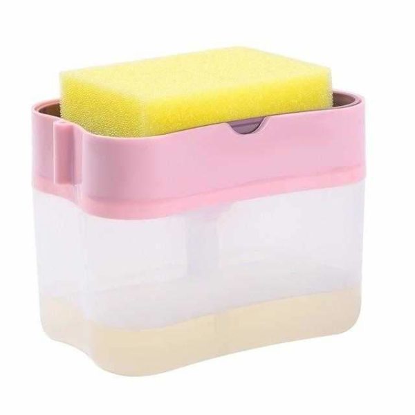 2-in-1 Soap Pump Dispenser With Sponge Holder