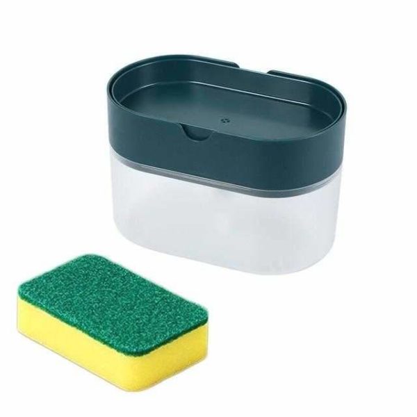 2-in-1 Soap Pump Dispenser With Sponge Holder