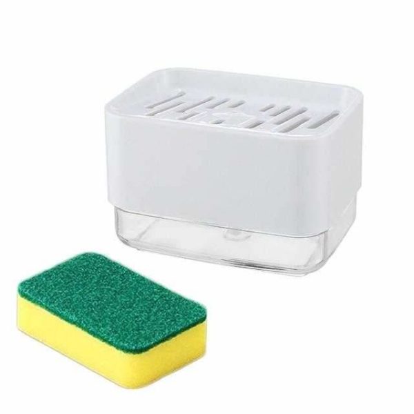 2-in-1 Soap Pump Dispenser With Sponge Holder