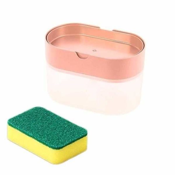 2-in-1 Soap Pump Dispenser With Sponge Holder