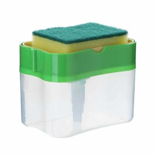 2-in-1 Soap Pump Dispenser With Sponge Holder