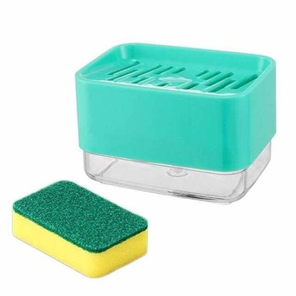 2-in-1 Soap Pump Dispenser With Sponge Holder