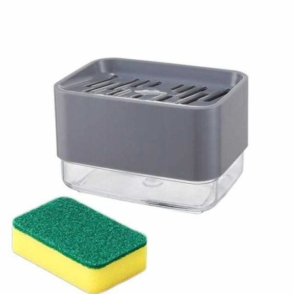 2-in-1 Soap Pump Dispenser With Sponge Holder