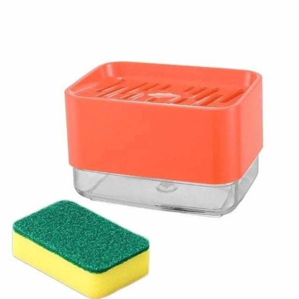 2-in-1 Soap Pump Dispenser With Sponge Holder