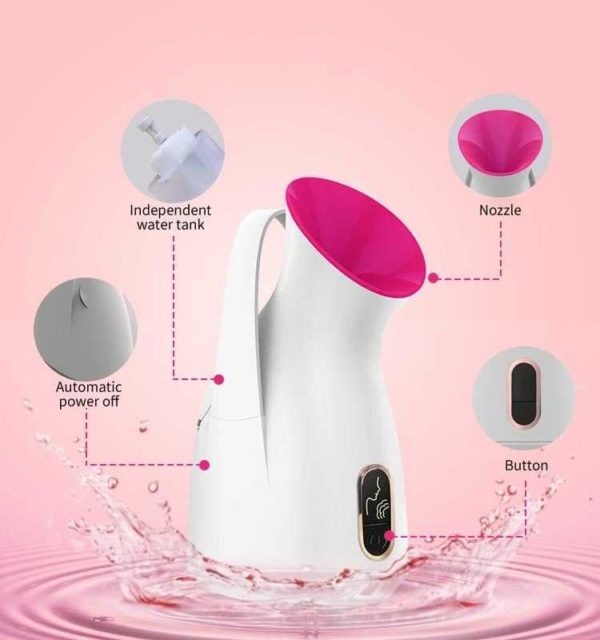 3-in-1 Nano Ionic Facial Steamer with Temp Control Humidifier