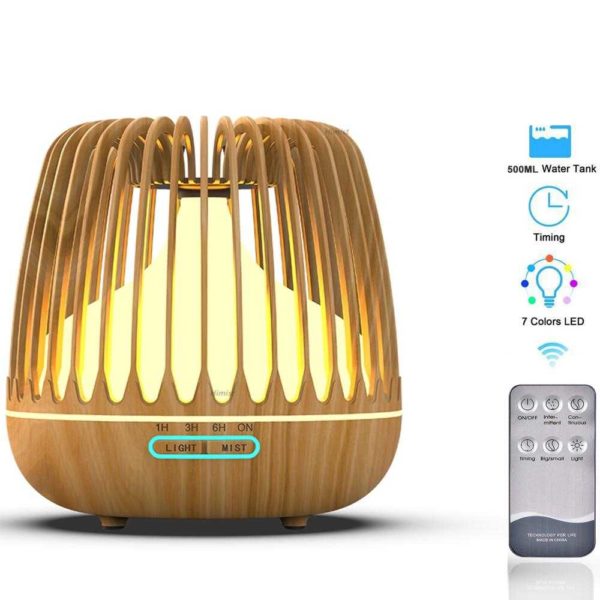 500ML Wood Grain Aroma Essential Oil Diffuser