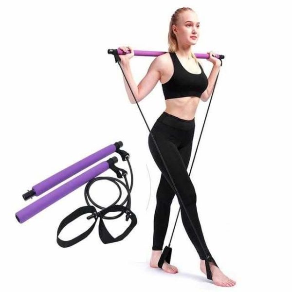 New Fitness Pilates Bar Kit with Resistance Band Fitness and Exercise