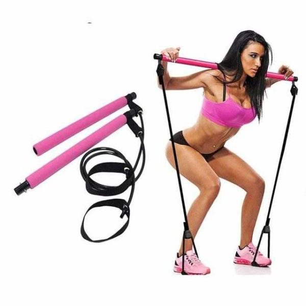 New Fitness Pilates Bar Kit with Resistance Band Fitness and Exercise