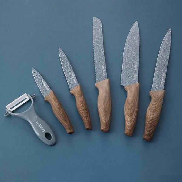 Titanium Plated Knife Set Healthy Eating- Kitchen Basics