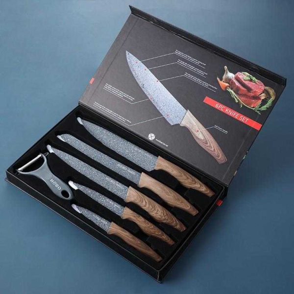 Titanium Plated Knife Set Healthy Eating- Kitchen Basics